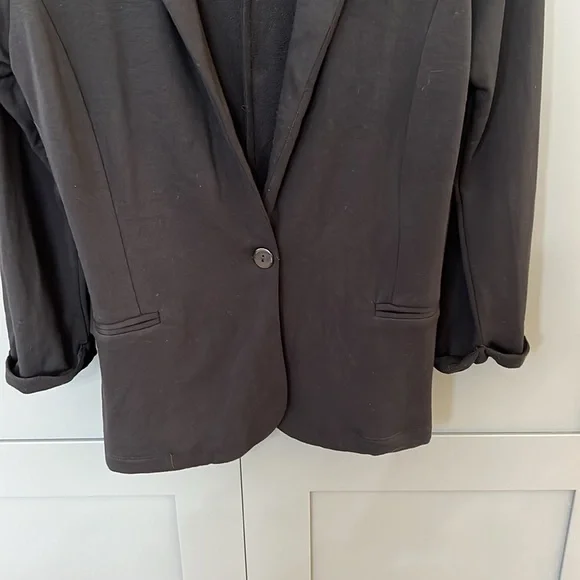 {Le Lis}Sz S Black French Terry Cloth Single Button Closure Blazer - Picture 4 of 7